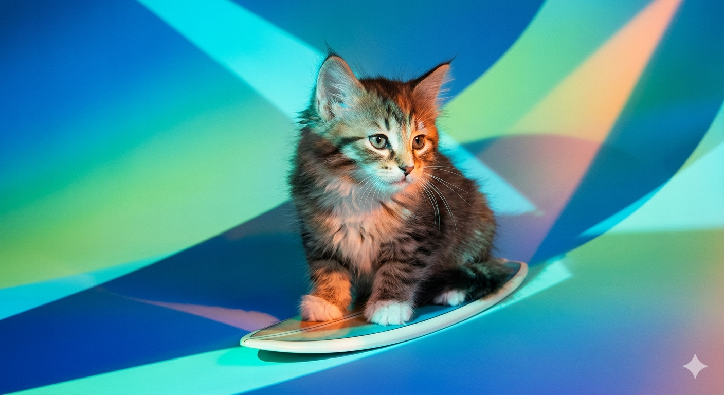 Котик играет ночью