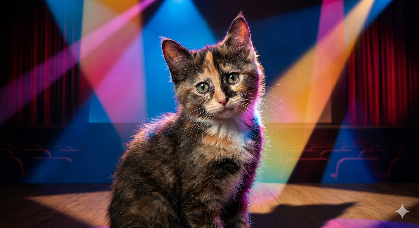 Котик в студийной атмосфере